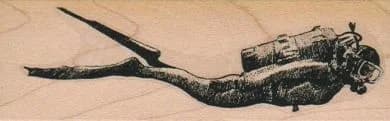 Scuba Diver Dotted/Large 1 1/2 x 4 1/4-0