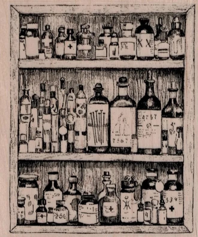 Apothecary Cabinet 3 1/2 x 4-0